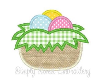 Easter Egg Basket Applique Machine Embroidery Design - Etsy