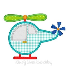 Helicopter Machine Embroidery Applique Design image 1