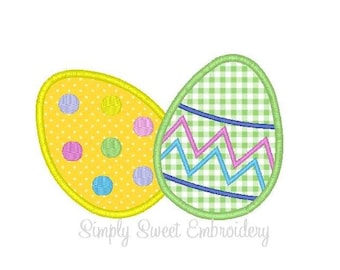 Easter Egg Row Applique Machine Embroidery Design Pattern Decorated ...