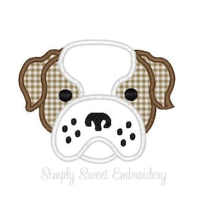Diseño de apliques de bordado de máquina de cara bulldog