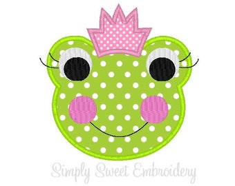 Princess Frog Applique Design