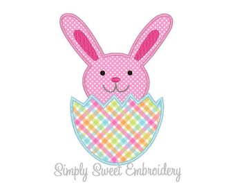 Easter Bunny Egg Machine Embroidery Applique Design