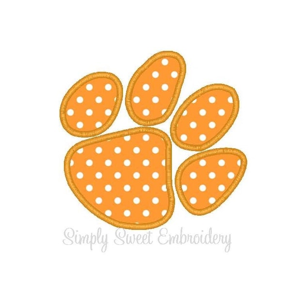 Paw Print Machine Embroidery Applique Design - INSTANT DOWNLOAD