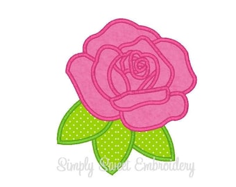 Rose Machine Embroidery Applique Design