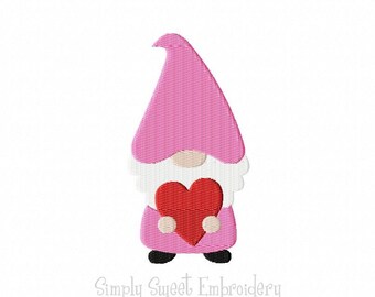 Valentine Gnome Mini Machine Embroidery Design - 6 sizes