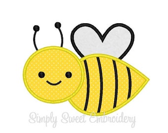 Bumble Bee Machine Embroidery Applique Design