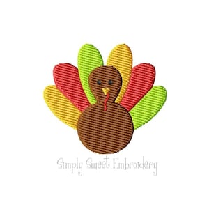 Thanksgiving Turkey 2 Machine Embroidery Monogram Design Mini