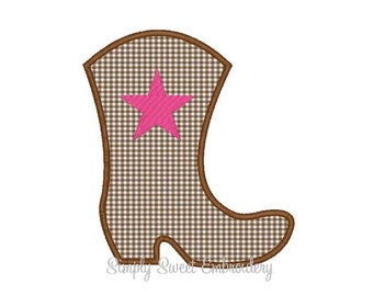 Cowboy Boot Machine Ricamo Applique Design