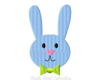 Boy Easter Bunny Face Machine Embroidery Design Mini