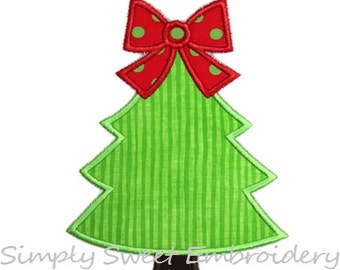 Christmas Tree Machine Embroidery Applique Design