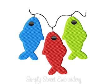 Three Fish Mini Machine Embroidery Design