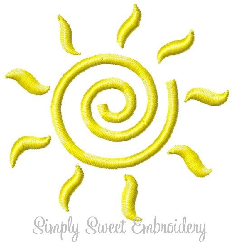 Sun Machine Embroidery Design Mini image 1
