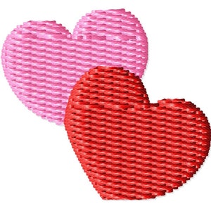Two Little Hearts Machine Embroidery Mini Design