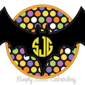 Halloween Bat Machine Embroidery Applique Design