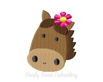 Girl Horse Face Mini Machine Embroidery Design