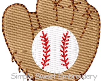 Baseball Glove Mini Machine Embroidery Design