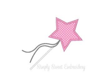 Princess Wand Machine Embroider Applique Design