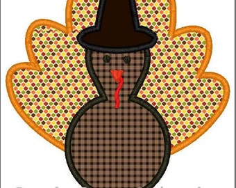 Thanksgiving Turkey Machine Embroidery Applique Design