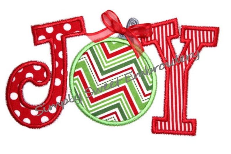 Joy Machine Embroidery Applique Design Etsy