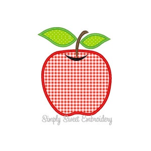 Apple Machine Embroidery Applique Design image 1