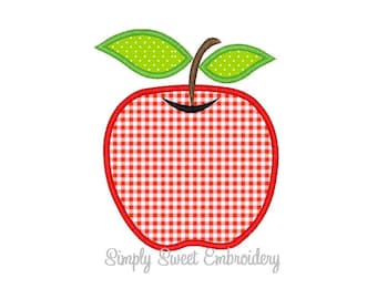 Apple Machine Embroidery Applique Design