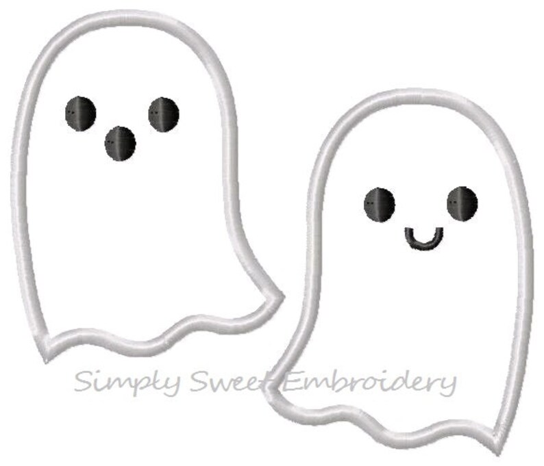 Halloween Ghosts Machine Embroidery Applique Design Etsy