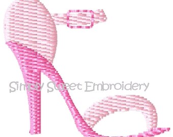 High Heel Shoe Machine Embroidery Design Mini