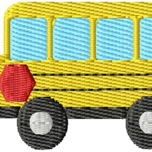 School Bus Mini Machine Embroidery Design - INSTANT DOWNLOAD