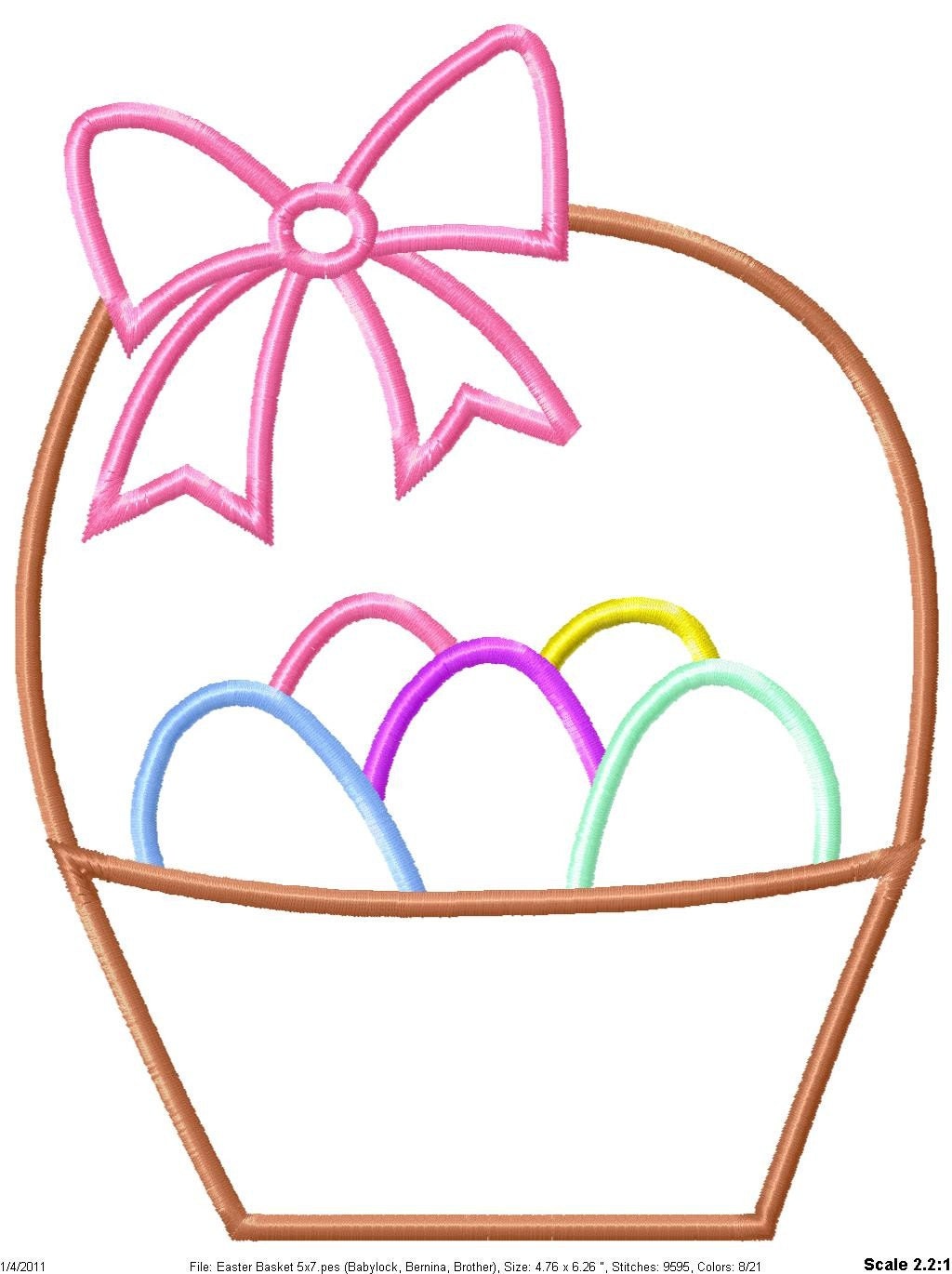 Easter Basket Machine Embroidery Applique Design - Etsy