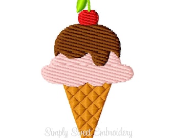 Ice Cream Cone Machine Embroidery Design Mini