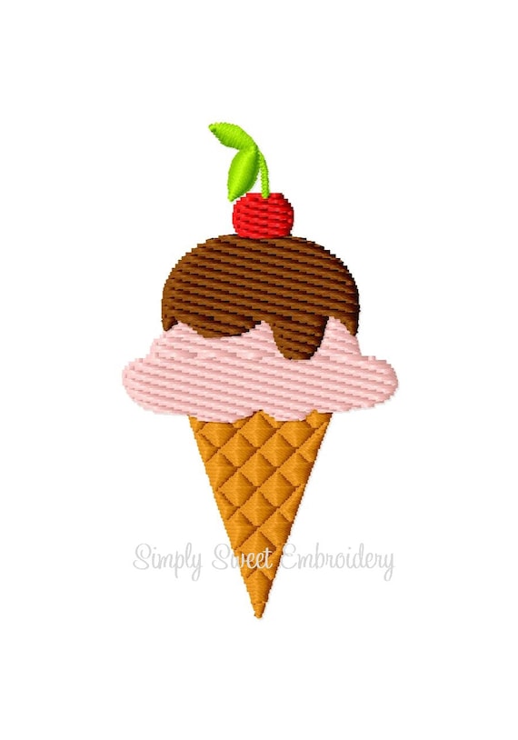 Ice Cream Cone Machine Embroidery Design Mini - Etsy