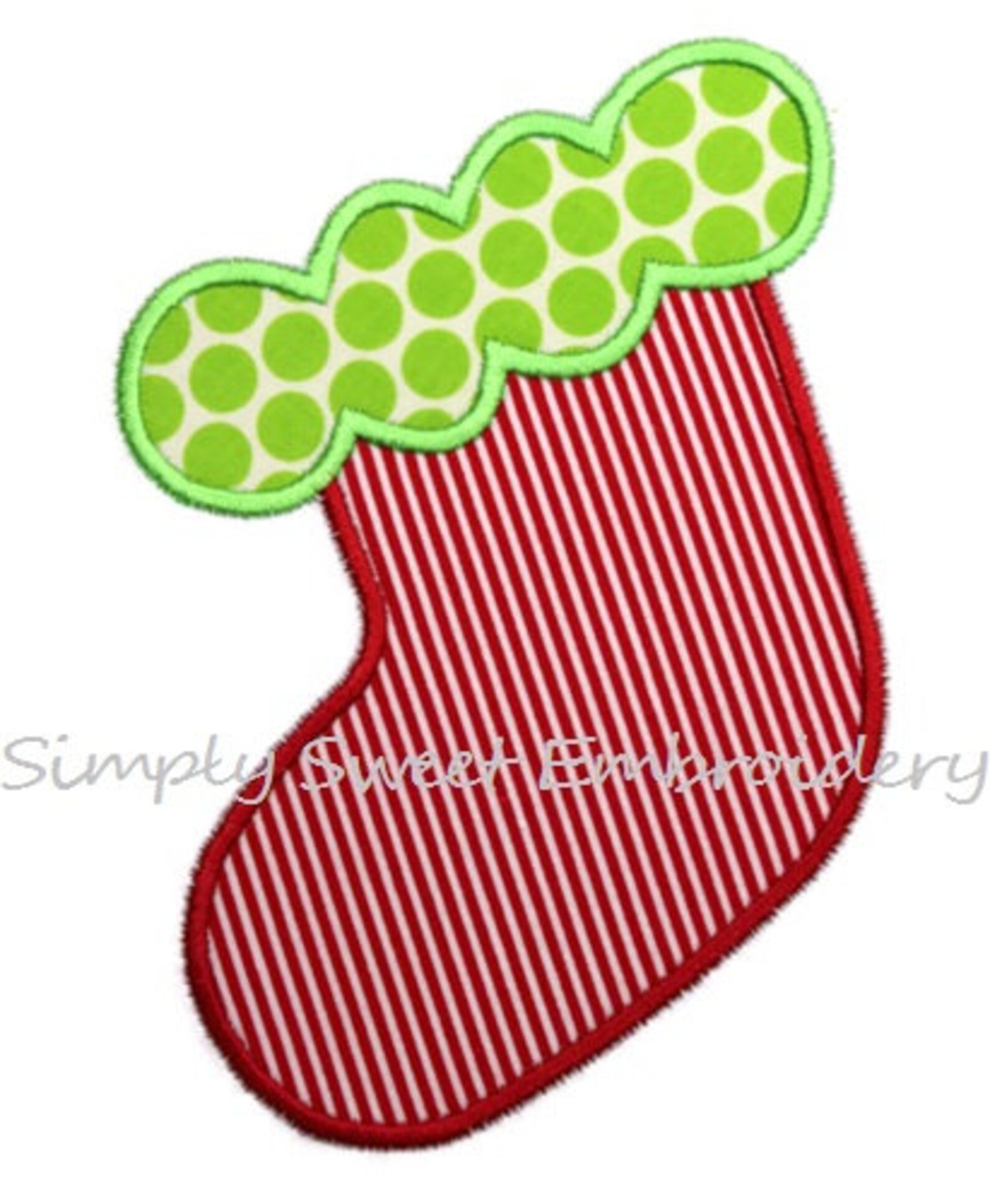 Christmas Stocking Machine Embroidery Applique Design Etsy