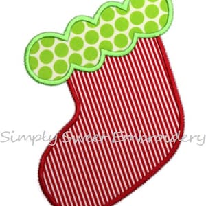 Christmas Stocking Machine Embroidery Applique Design