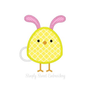 Chick Bunny Machine Embroidery Applique Design