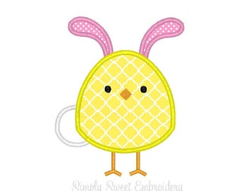 Chick Bunny Machine Embroidery Applique Design