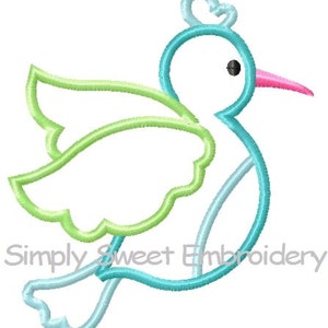 Hummingbird Machine Embroidery Applique Design image 2