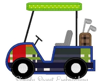 Golf Cart Machine Embroidery Applique Design