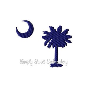Palmetto Baum Mond Stickdatei