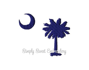 Palmetto Tree Moon Machine Embroidery Design