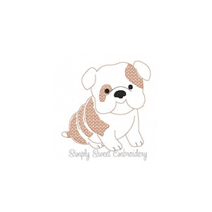 Sketch Bulldog Machine Embroidery Design