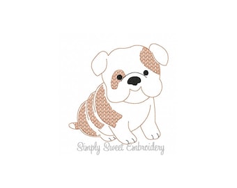 Sketch Bulldog Machine Embroidery Design