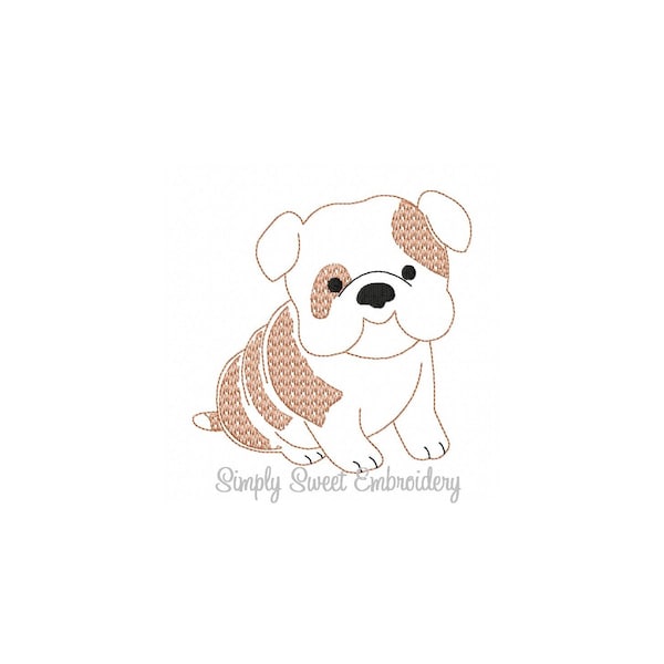 Sketch Bulldog Machine Embroidery Design