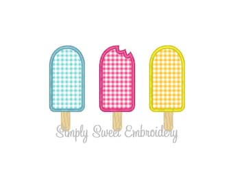 Design de apliques de bordado à máquina de três picolés