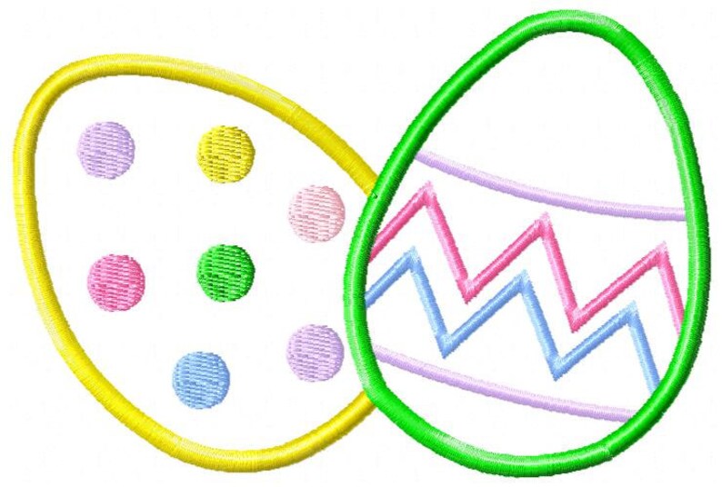 Easter egg machine embroidery applique design  etsy