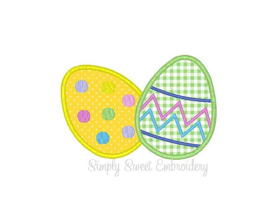 Easter Egg Machine Embroidery Applique Design Etsy