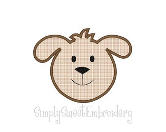 Cute Puppy Face Machine Embroidery Applique Design - 3 sizes