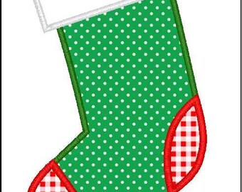 Stocking Applique Machine Embroidery Design