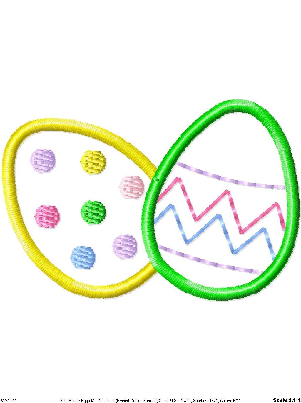 Outline Easter Eggs Mini Machine Embroidery Design Set - Etsy