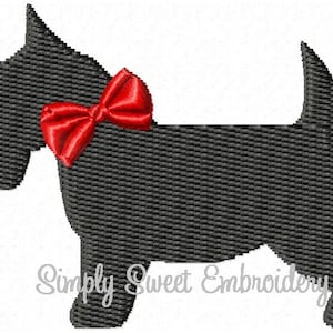 Girl Scottie Dog Machine Embroidery Mini Design