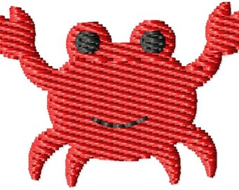 Cute Crab Machine Embroidery Design Mini